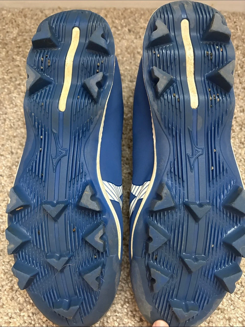 Mizuno Wave LightRevo Baseball/Softball Molded Cleats Blue White Size US 6 Style